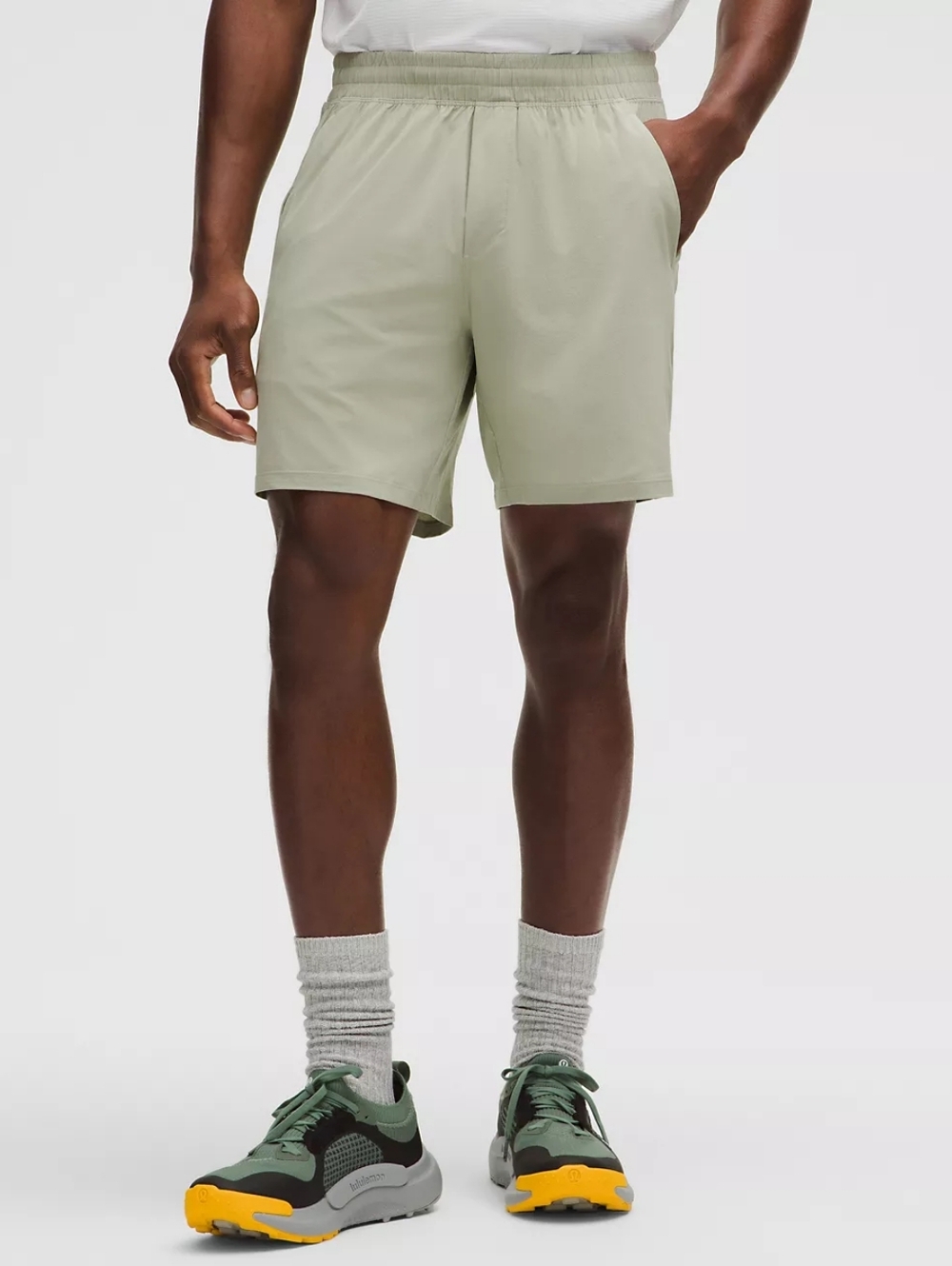 Lululemon Mens Pace Breaker Shorts Linerless 7 Inches Size XXL - Fog Green